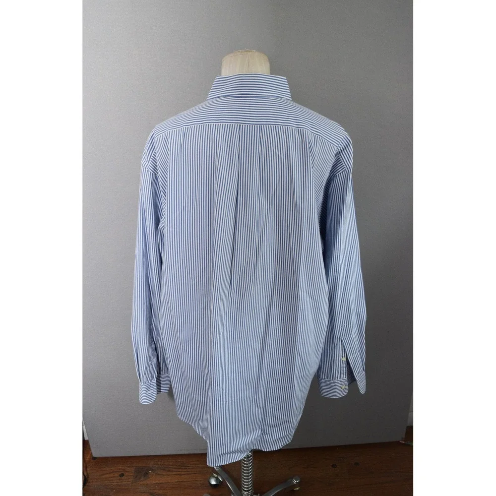 Ralph Lauren Yarmouth Shirt 16.5 34 Blue Striped Oxford Button Lot 2 Flesh Pony